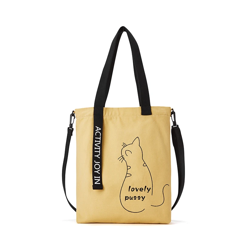 

AJI Promotional Shopping Tote Bag High Quality Cotton Custom Eco Shopping Bag Animal Printing Canvas Bag