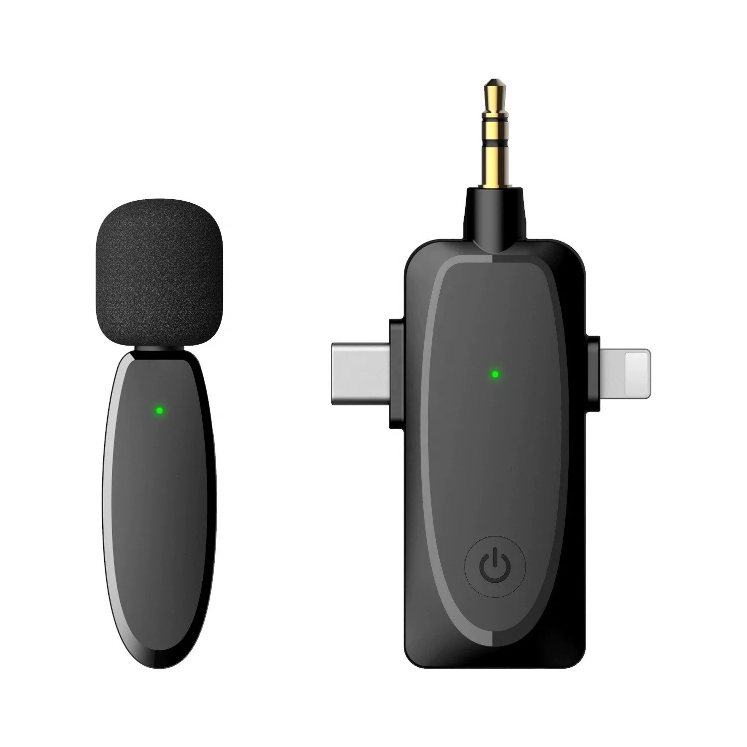 

New model 3 port in 1 receiver 2.4G Wireless Vlog Microphone Lavalier Wireless Mic Microphone Use for Phone