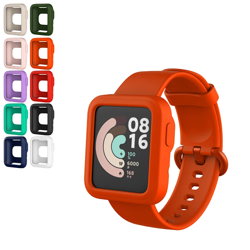 

BOORUI silicone watch strap tpu case for xiaomi watch lite solid color soft case for redmi watch case, 10 colors