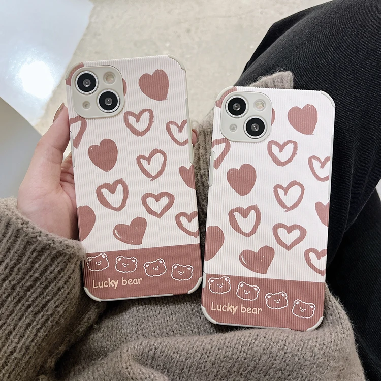 

13 Pro Phone Accessories Case Chinese Blessing Cute Cartoon Love Heart TPU Phone Case For iPhone 13 12Pro Case Bag Shockproof