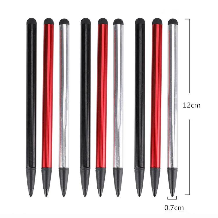 

2 in1 Promotional Universal Capacitive Stylus Pen Tablet Stylus Pen for Touch Screen, Silver /black/red