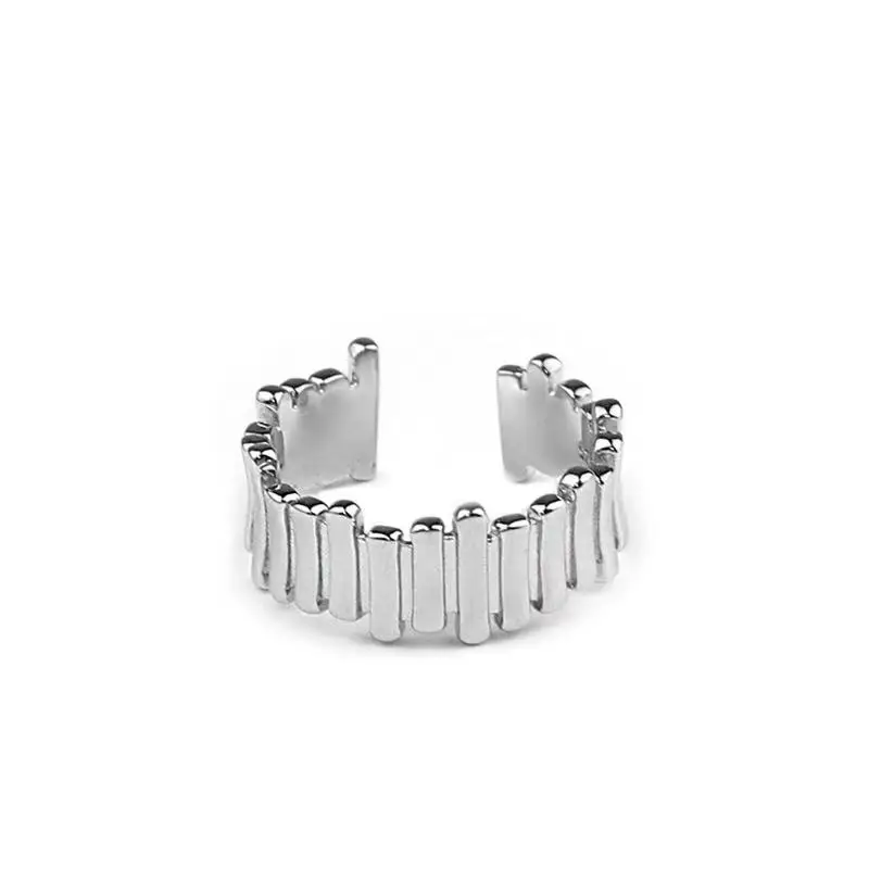 

South Korea fashion contracted ring adjustable irregular openings cupronickel 925 silver plated silver ring