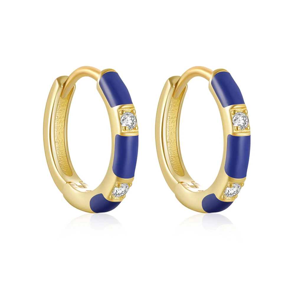 

2023 Jewelry Joolim Gold Plated s925 Sterling Silver Colorful Epoxy Simple Huggie Earring Classy Earring