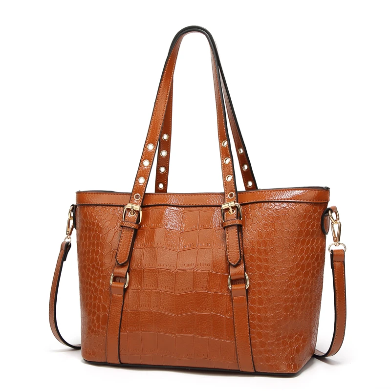 

luxury pu leather chain large women fashion handbags crocodile skin casual ladies hand bags