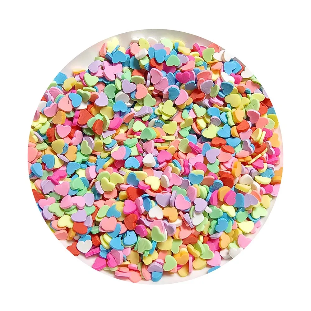 

5mm Love Heart Polymer Clay Slices Colorful Heart Polymer Hot Clay Sprinklesfor DIY Crafts Tiny Slime Material Accessories