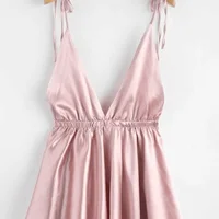 

Wholesale plain lace see through pink pure color women dresses