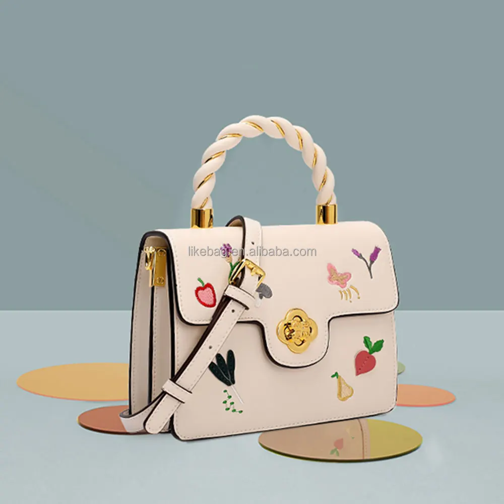 

LIKEBAG new trendy niche embroidery high-level sense of all-match portable small square bag shoulder messenger hand female bag