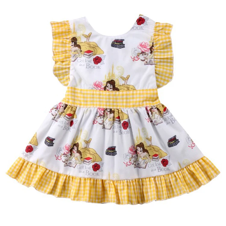 Baby princess print sun girls kids party dresses princess for girls