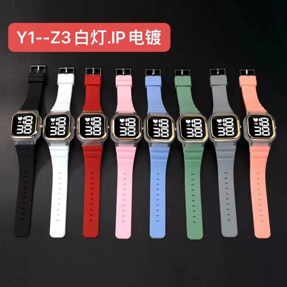 

2021 New Spot Y1-Z23 Electronic Watch Square Apple Touch Screen Digital Sports Fashion Student LED Watch