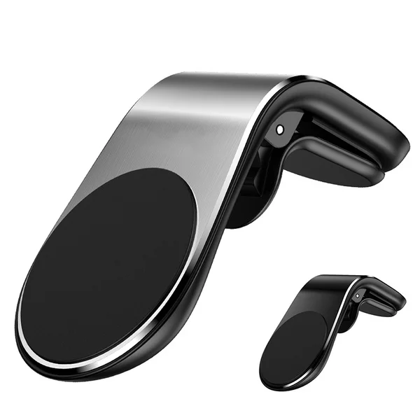 

Hot selling Luxury New L-Type Universal Car Air Vent Clip Mobile Phone Magnetic Holder for iPhone Samsung, Black, silver, grey, golden