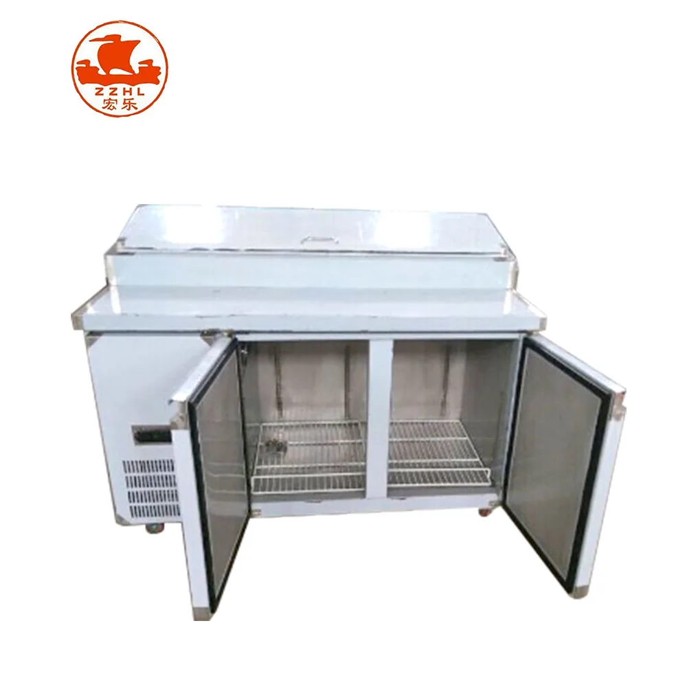 

Commercial Stainless Steel Pizza Display Fridge Refrigerated Pizza Prep Work Table