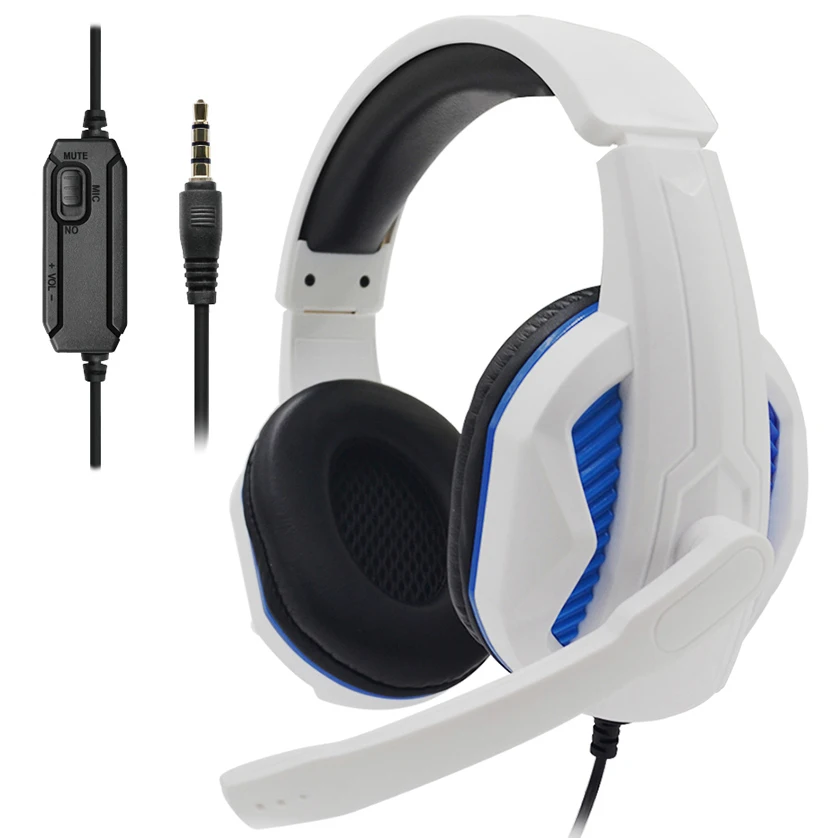 

3.5mm Wired Gaming Headphone Headset with MIC for Ps5 Playstation 5 Xbox Series X Xbox One Game For PC MAC Ps4 Controller, White