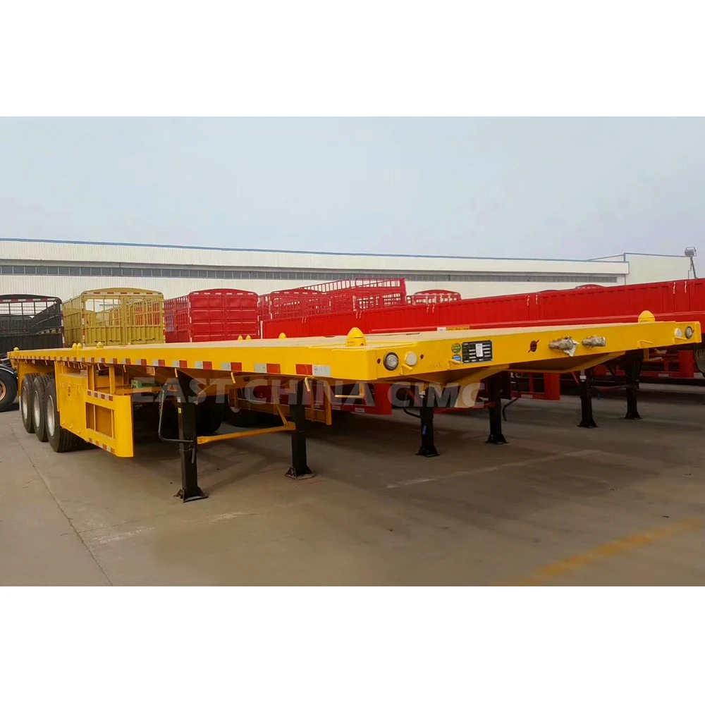 40ft Container Carrier Flatbed Truck Trailer 12m 15m Long Shipping ...