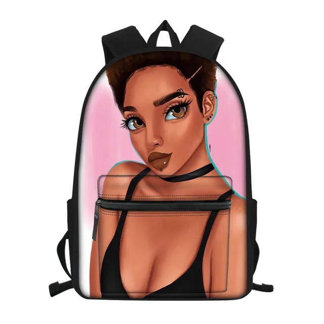 

Black Women Art African Girls School Backpack Children Large Bookbag Teenager OEM School bag