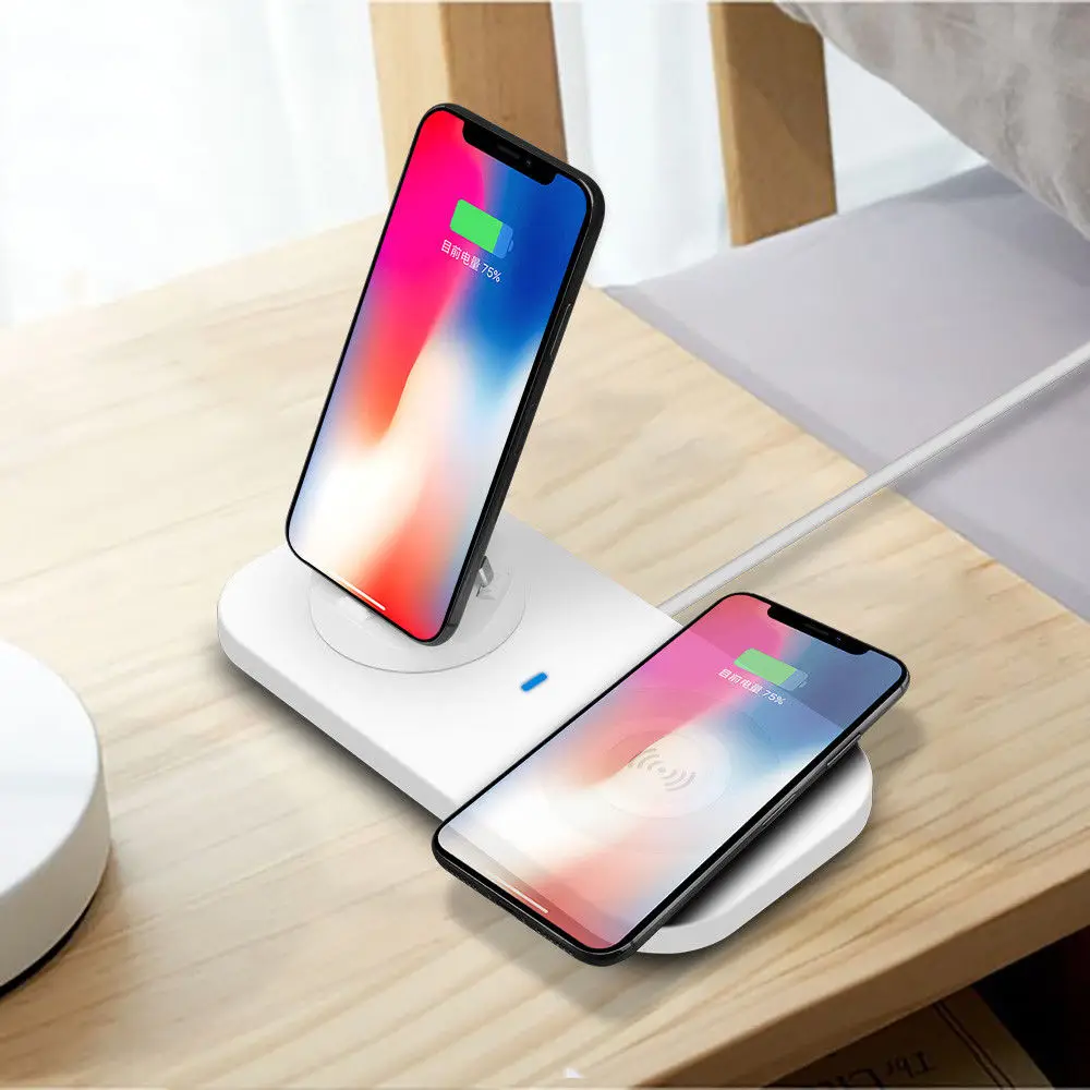 

tendencias 2020 wireless cell phone charger wireless charging station multiple charger, White