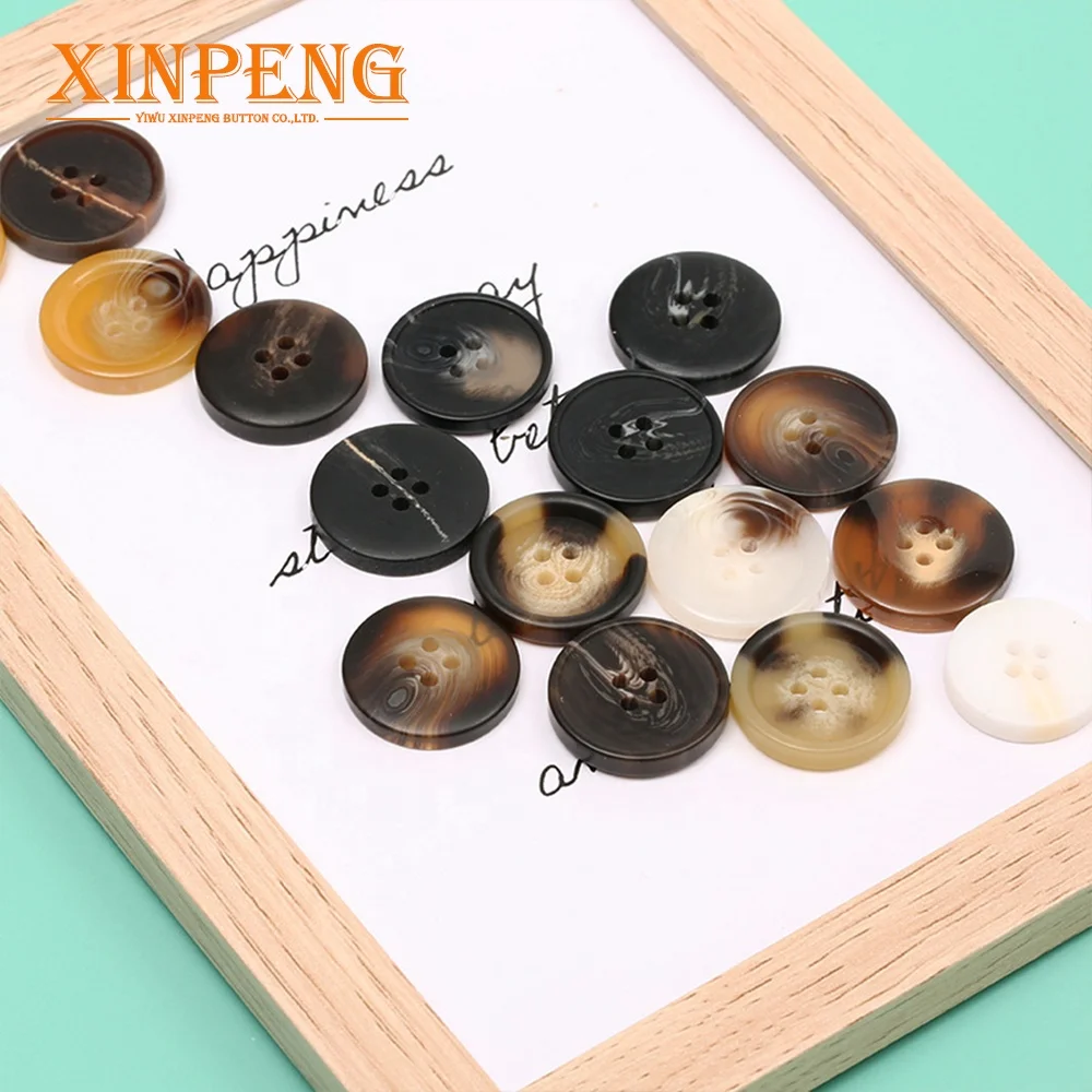 

Shirt Button 4 Holes Resin Plastic Custom Men Horn Hole Clothing Cloth Buttons For Clothes, Customized