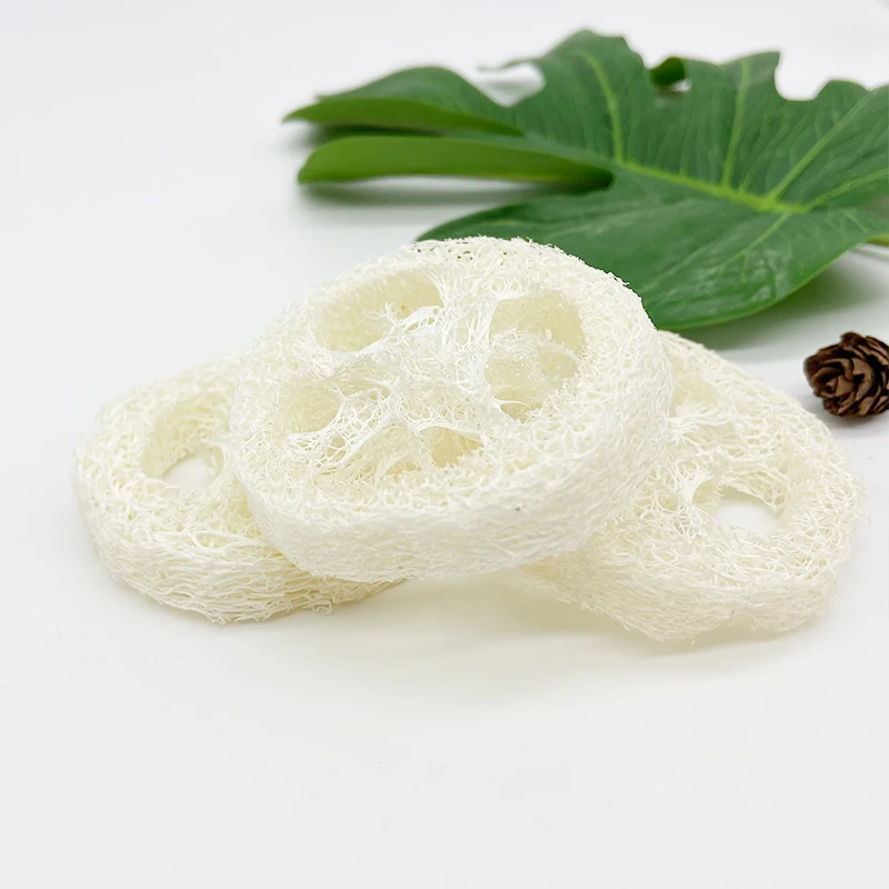 

2.5cm 100% organic natural loofah soap holder loofah slices tray