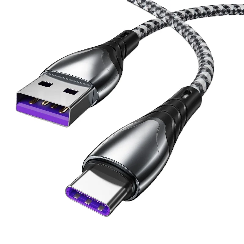 

5A USB C Cable Fast Charge Cables for iPhone for Lightning Type C to Type C Micro Data Cord for Huawei Xiaomi 1.5m, Black, red,silver