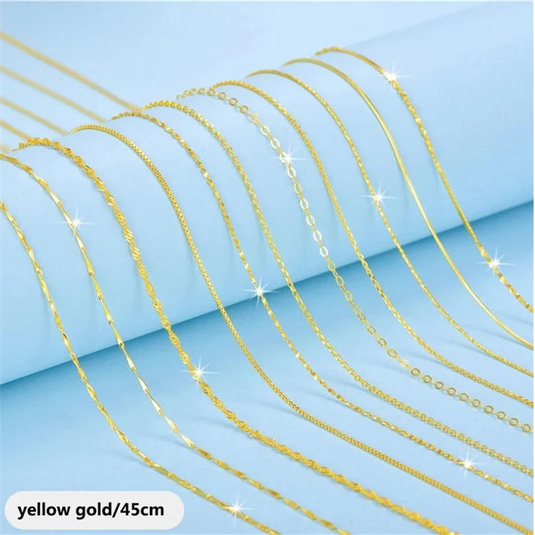 

Top Sale Wholesale 925 sterling silver 18K Gold Plated Women Thin Flat Cable box Chain Necklace Jewelry for Pendants