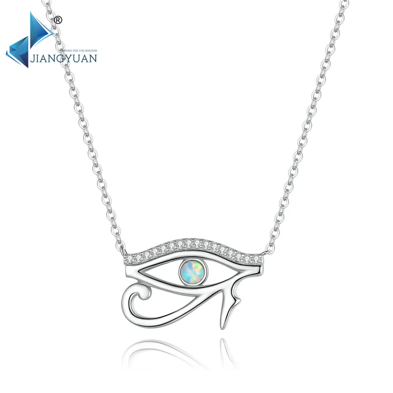 

BSN241 Trendy 2022 eye of Horus necklace for women 925 sterling silver opal jewelry