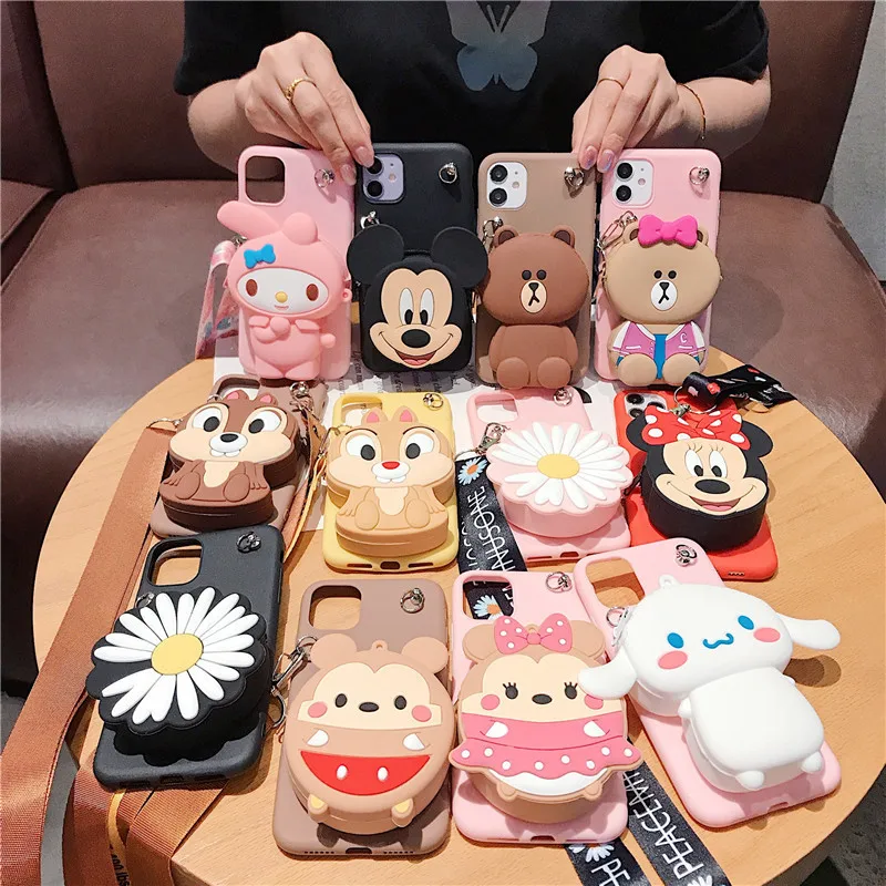

Washable Girls Flexable Chain Purse Phone Back Cartoon Cover For Iphone