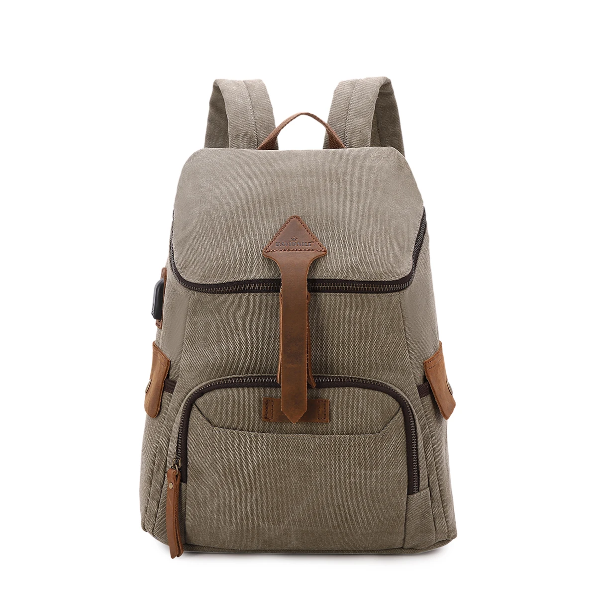 

Men's Canvas Backpack with Genuine Leather Trim