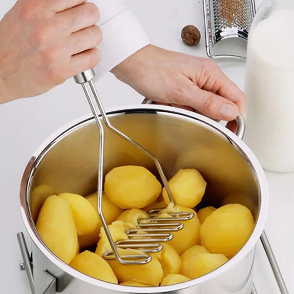 Salad Potato Mashers Ricers Crusher DIY Egg Vegetable Baking Stainless Steel Masher Kitchen Tools