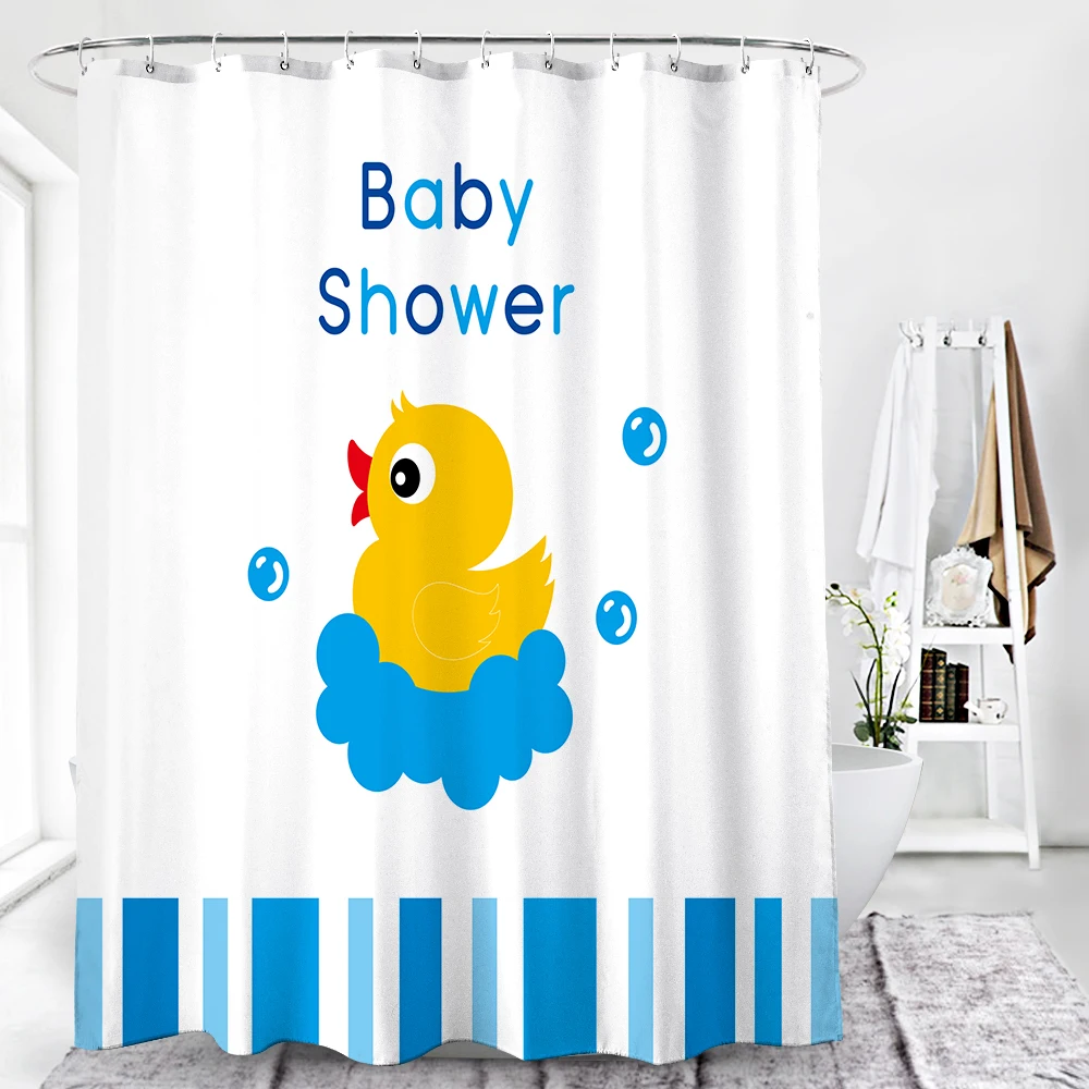 Animal Decor Shower Curtain Cute Yellow Duck Swimming In The Tiffany Blue Water Fabric Bathroom Set With Hooks Buy Shower Curtain Fabric Curtain Bathroom Curtains Product On Alibaba Com