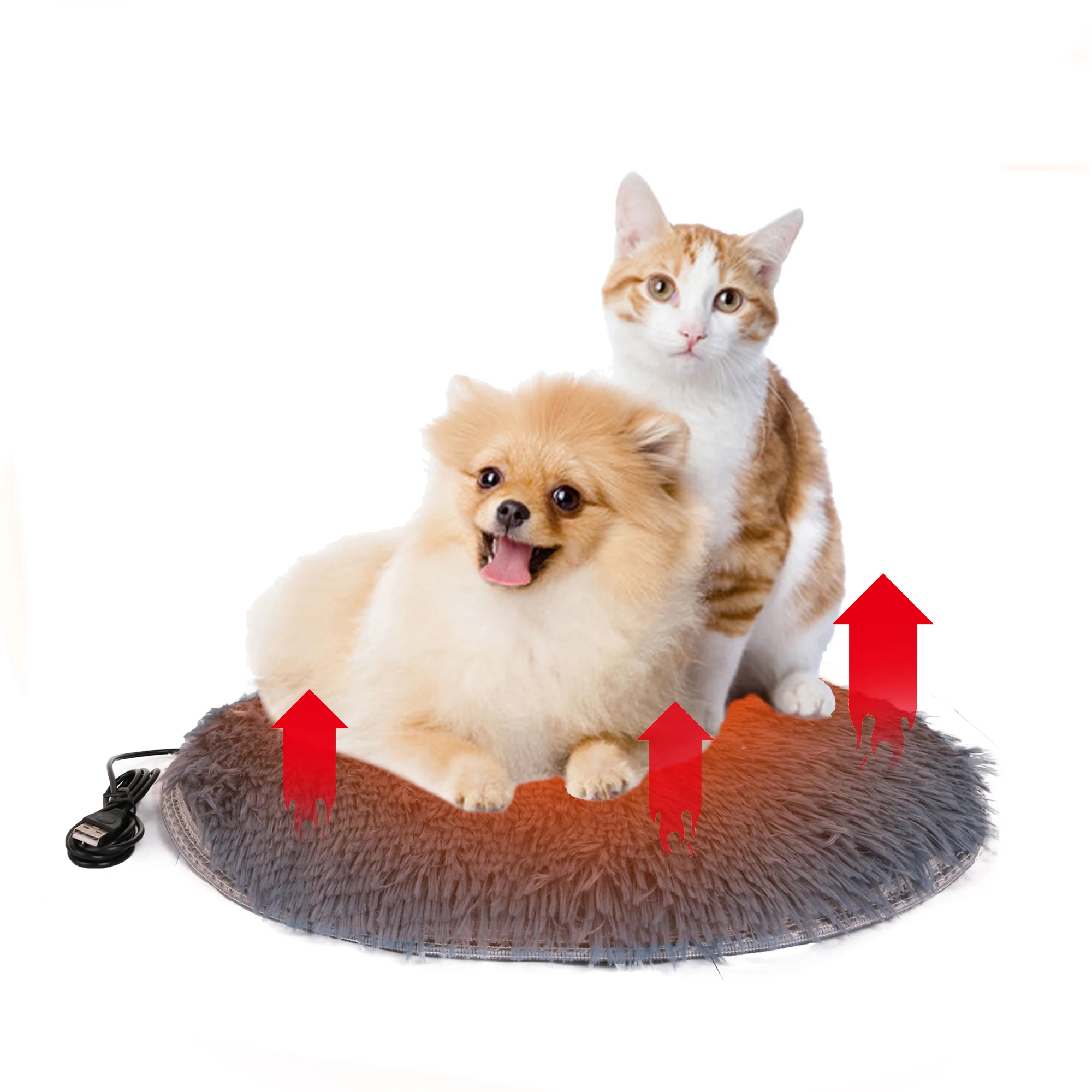 

Factory Supply Heated Electric Pet Soft waterproof Long Plush Pad Cats Dog House Bed Heater Puppy Heating Pad, Mixed colors