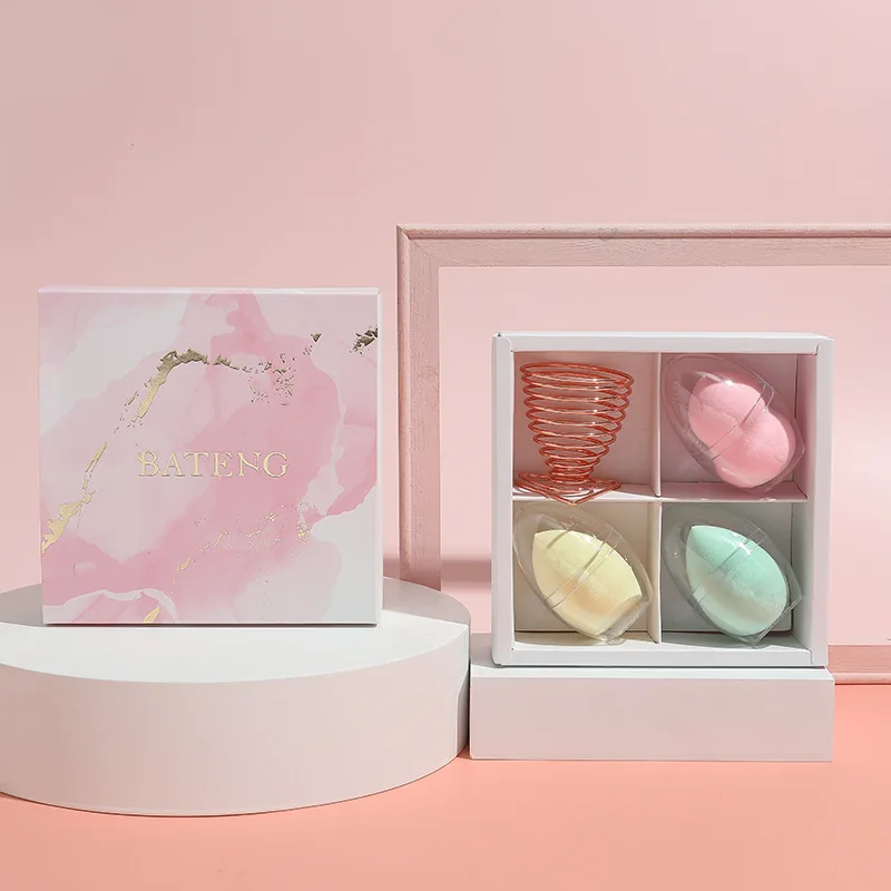 

2021 amazon top seller Low price custom colors beauty makeup blender sponge set customised make up sponge case, Multi colors
