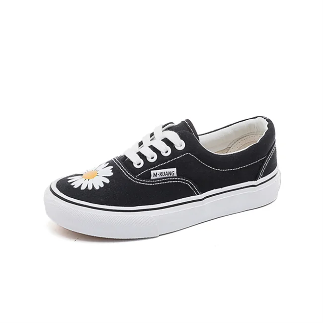 

2021 New Ladies Small Daisy Korean Version Of Retro Canvas Shoes Board Shoes