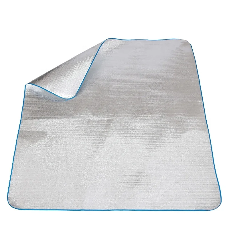 

Wear-resistant double layer aluminum film camping mat double hexagonal wet mat picnic mat manufacturers wholesale, Blue