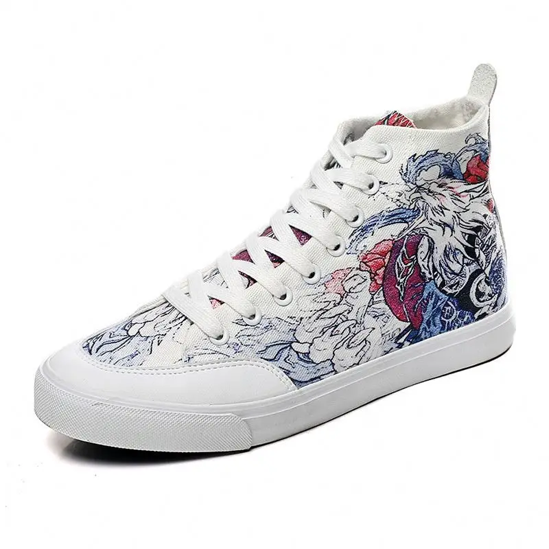 

High Quality Stylish Men Canvas Casual Shoes, White/beige