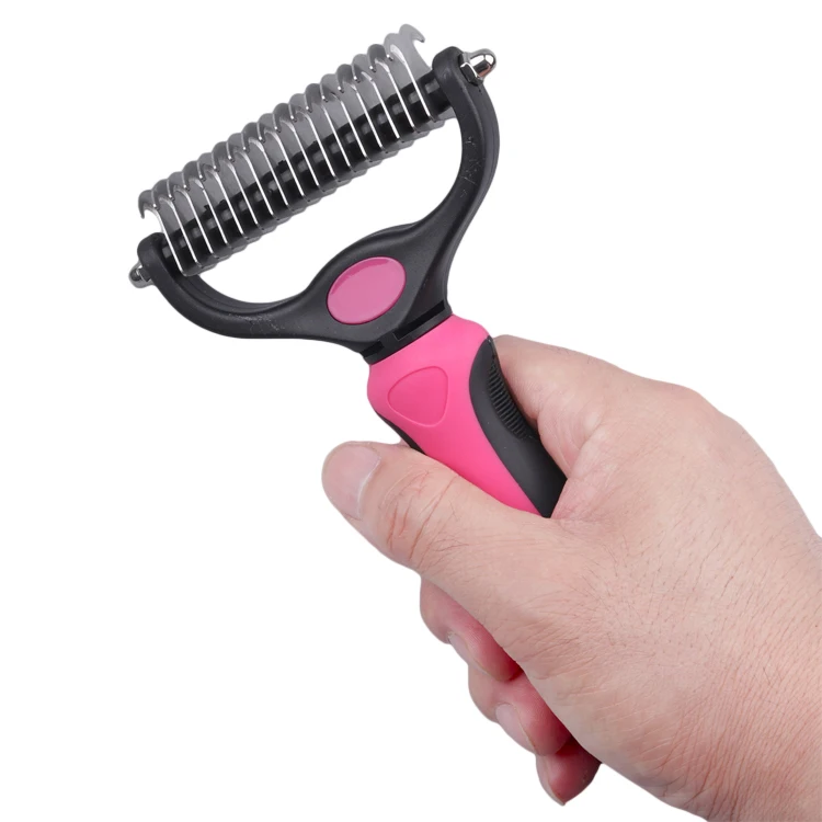 

Wholesale double side steel pet nail rake comb pet grooming comb