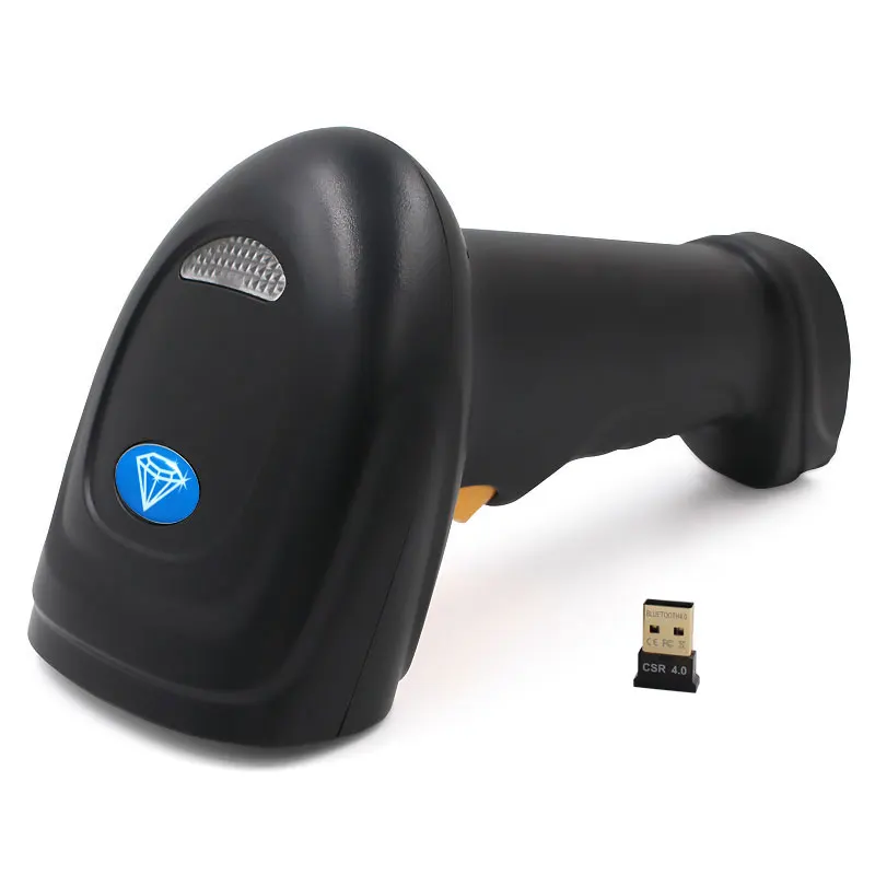 

1D CMOS Handheld Wireless Long Distance Automatic Barcode Scanner, Black. white