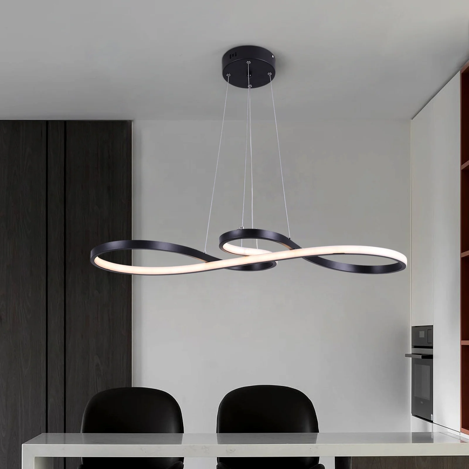 Minimalist 50W Twist Pendant Light Chandelier for Apartment Kitchen Island