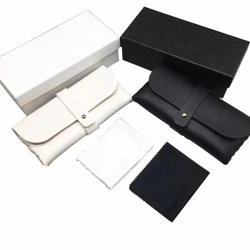 

Wholesale luxury glasses case Top-grade leather case for glasses black and white sunglasses case set Customized LOGO