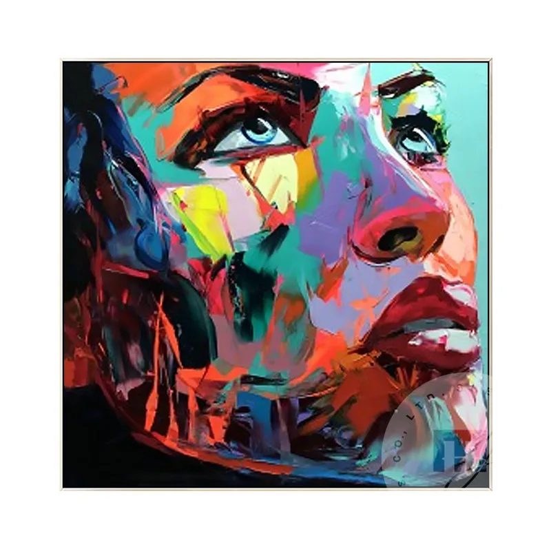 

Palette knife portrait Face paintings Pop Art on canvas Oil painting Street Art colorful Hand painted wall Art picture graffiti