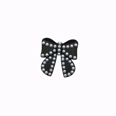 

Yilian new handmade pearl bow tie diy mobile phone shell jewelry accessories spray paint bow tie brooch headwear material, Picture