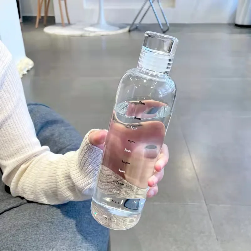 

2022 New Arrival 500ml 750ml Unbreakable Reusable Custom Logo BPA Free Clear Borosilicate Glass Water Bottle Wholesale