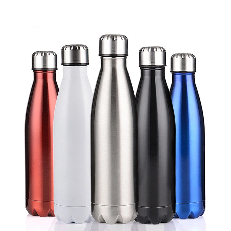 

Stainless Steel Bike Sport Water Bottle Wholesale Outdoor Sports Drink Cola Flask Mountain Biking Double Wall Thermos, 7 colors
