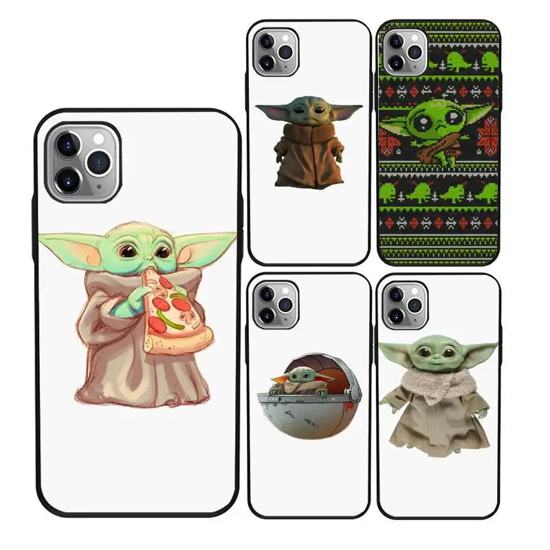 

2020 high quality Funny cute baby yoda tpu phone cover printing for iPhone 11 11Pro 11Pro X XS XR 8 7 6 6s Max Case, Black