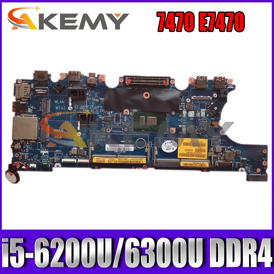

For DELL Latitude 7470 E7470 Laptop Motherboard CN-0DGYY5 0DGYY5 03GMP2 AAZ60 LA-C461P MB With i5-6200U/6300U DDR4 100% Tested