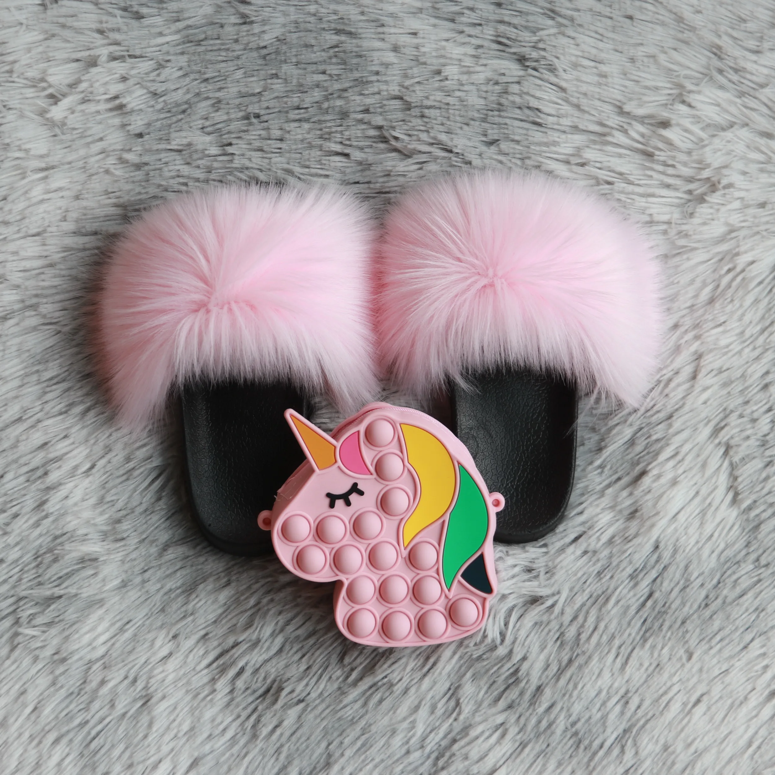 

2021 new designer hot sale kid slides with purse