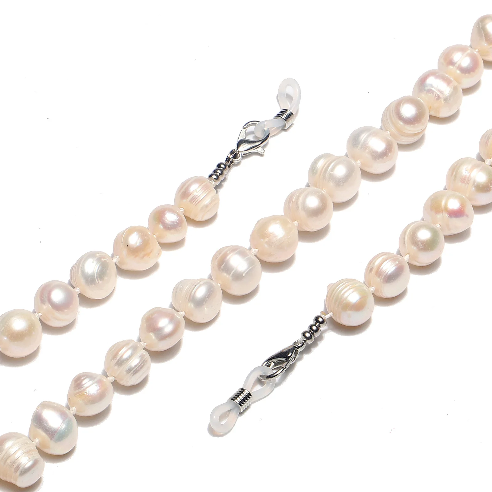 

10mm Fashion Europe Women Natural Fresh Water Pearl Sunglasses Chain Holder Glasses String Chains Eye Glass Holders