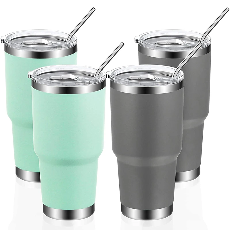 

Hot sale on Amazon Wholesale double walled stainless steel vacuum insulated beer tumbler cups in bulk with customized straw, Customized color