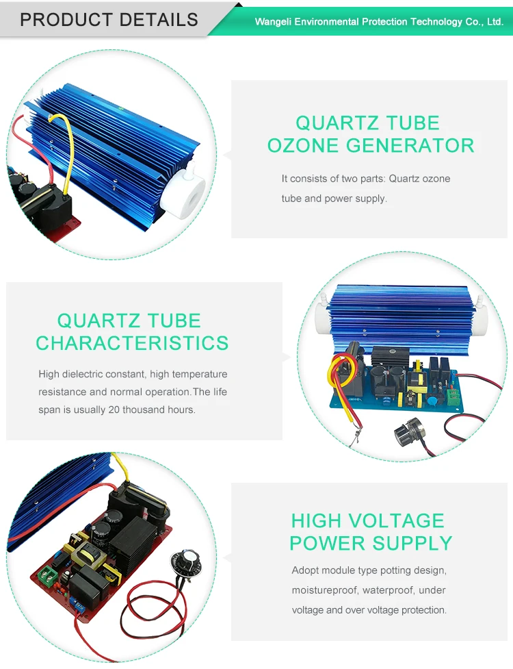 High quality 20g/h ozone generator cell kit quartz tube power accessories parts