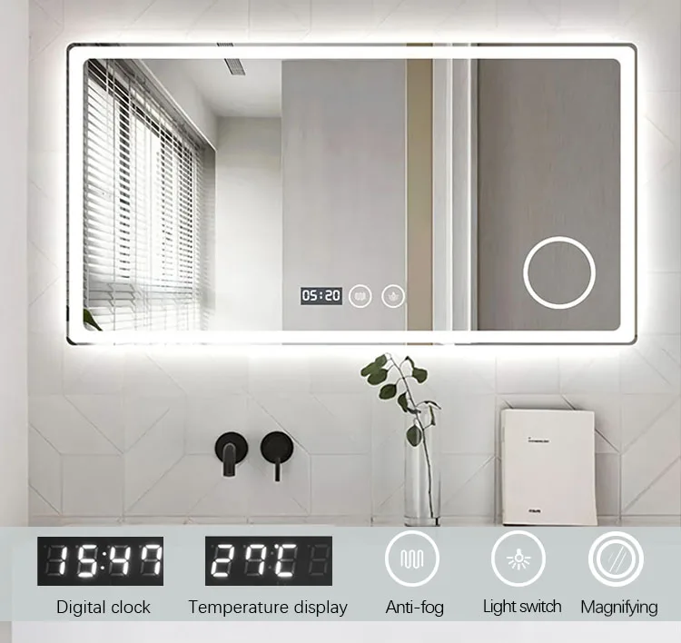 Factory Hotel Large Rectangle Touch Screen Backlit Smart Led Light