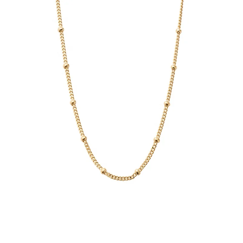 

Gemnel classic 925 silver 18k gold small satellite chain bead choker bespoke satellite chain necklace