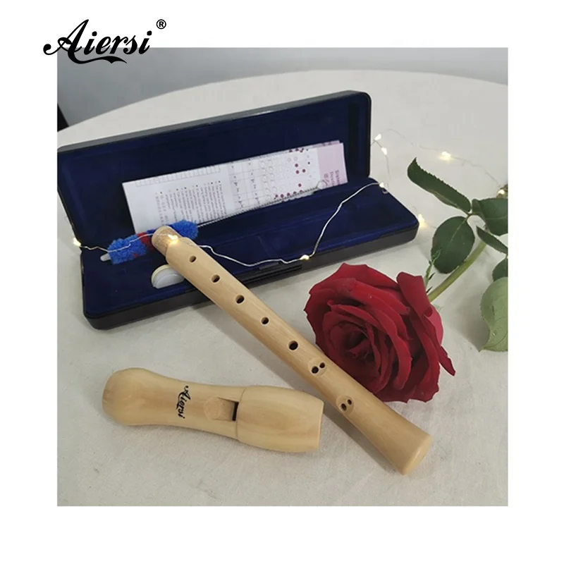 

Aiersi brand New Arrival chinese flute Maple 2- block Baroque Recorder Chinese Flute packaged Plastic case Custom service, Natural wood